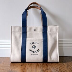 Tory Burch Natural Canvas Tote in Great Condition